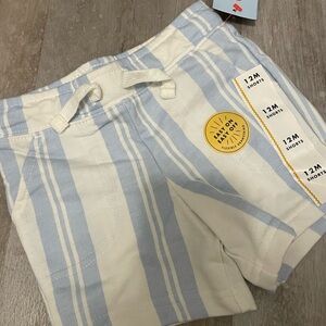 Cat & Jack Blue and White Striped Shorts Baby Boys 12M